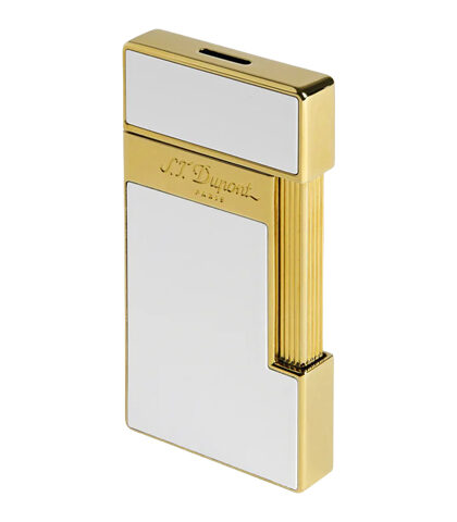 S.T. DUPONT SLIMMY WHITE LACQUER/GOLDEN