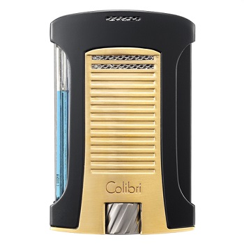 COLIBRI DAYTONA SINGLE JET LIGHTER, BLACK + GOLD