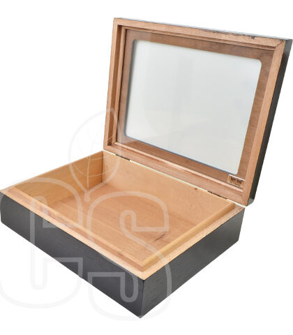 HUMIDOR SUPREME GLASS BLACK 20X